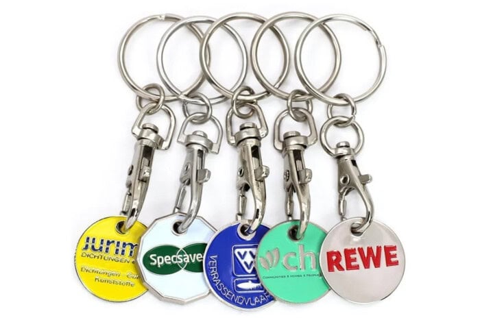 Shopping Cart Coin Keychain