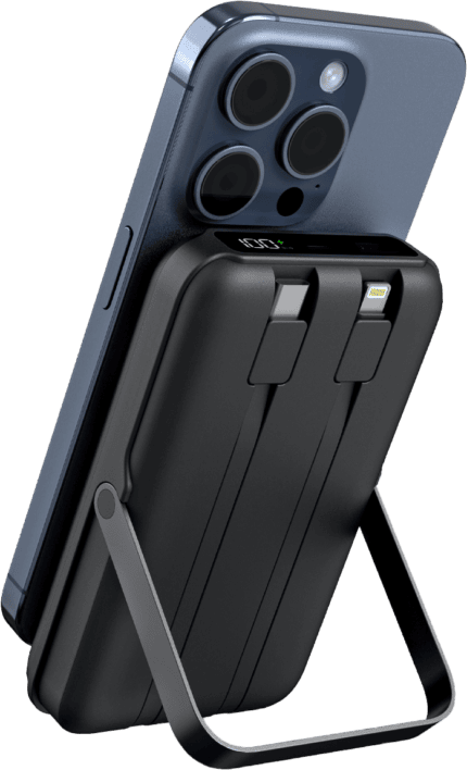 10.000 mAh MagSafe Power Bank with Phone Stand & Watch Charger