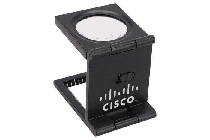 10X Folding Metal Magnifier with Scale and LED Lights