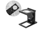 10X Folding Metal Magnifier with Scale and LED Lights