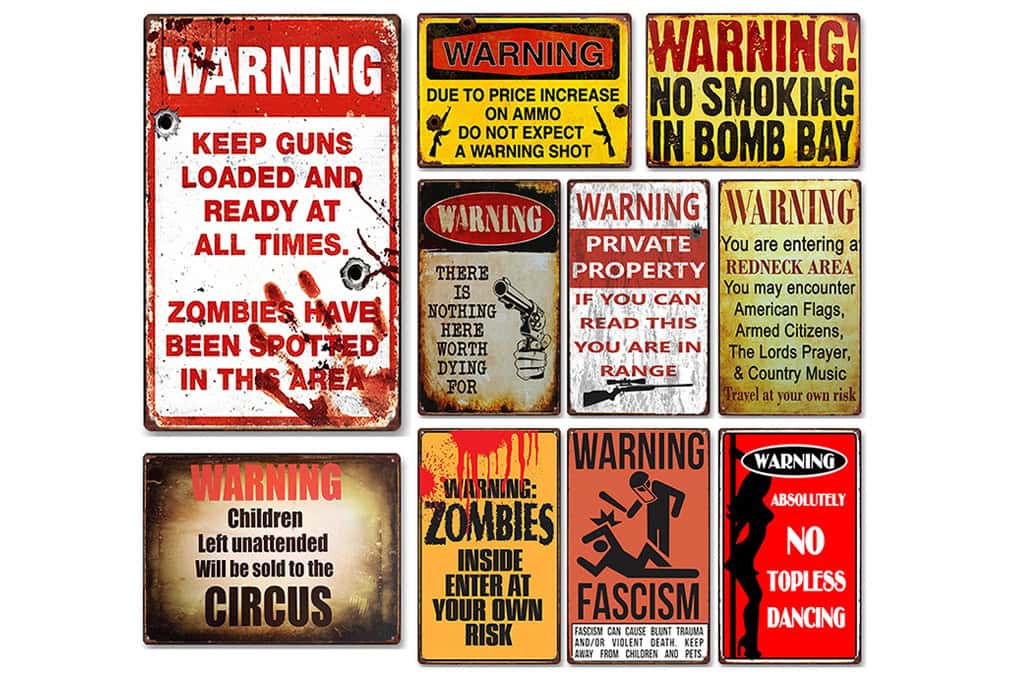 thumbnail image 2 of American Wit 8x12 Tin Sign - 'Due To Price Increase On Ammo, Do Not Expect A Warning Shot' 2 of 3