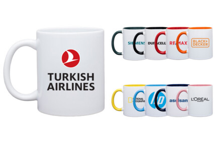 Porcelain Coffee Mug with Large Handle